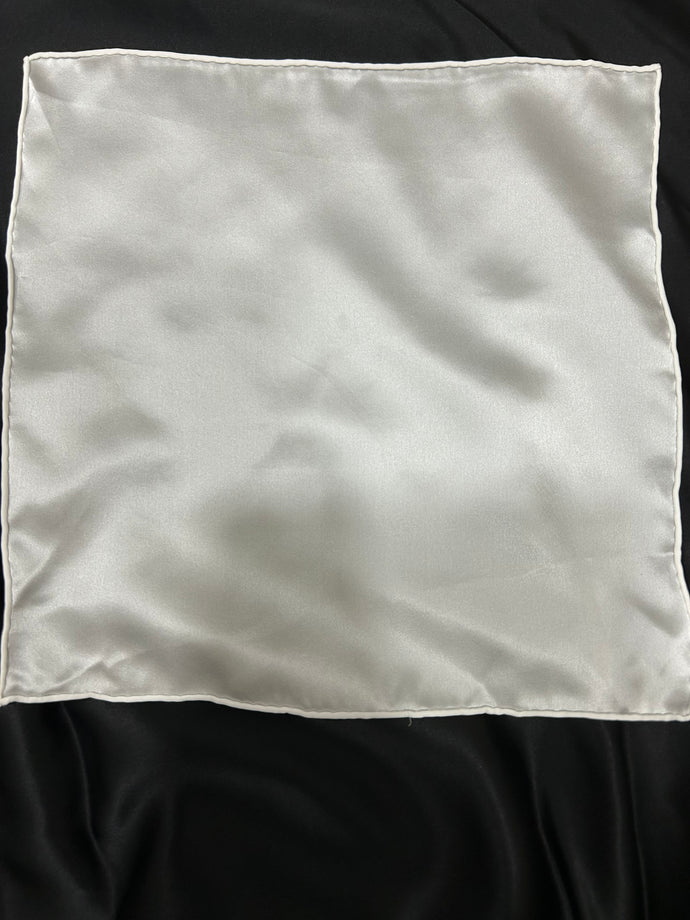 White Hand Rolled Pocket Square Anoush Chohilli